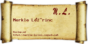 Merkle Lőrinc névjegykártya